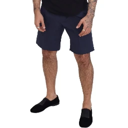 Blue Chinos Cotton Stretch Casual Shorts