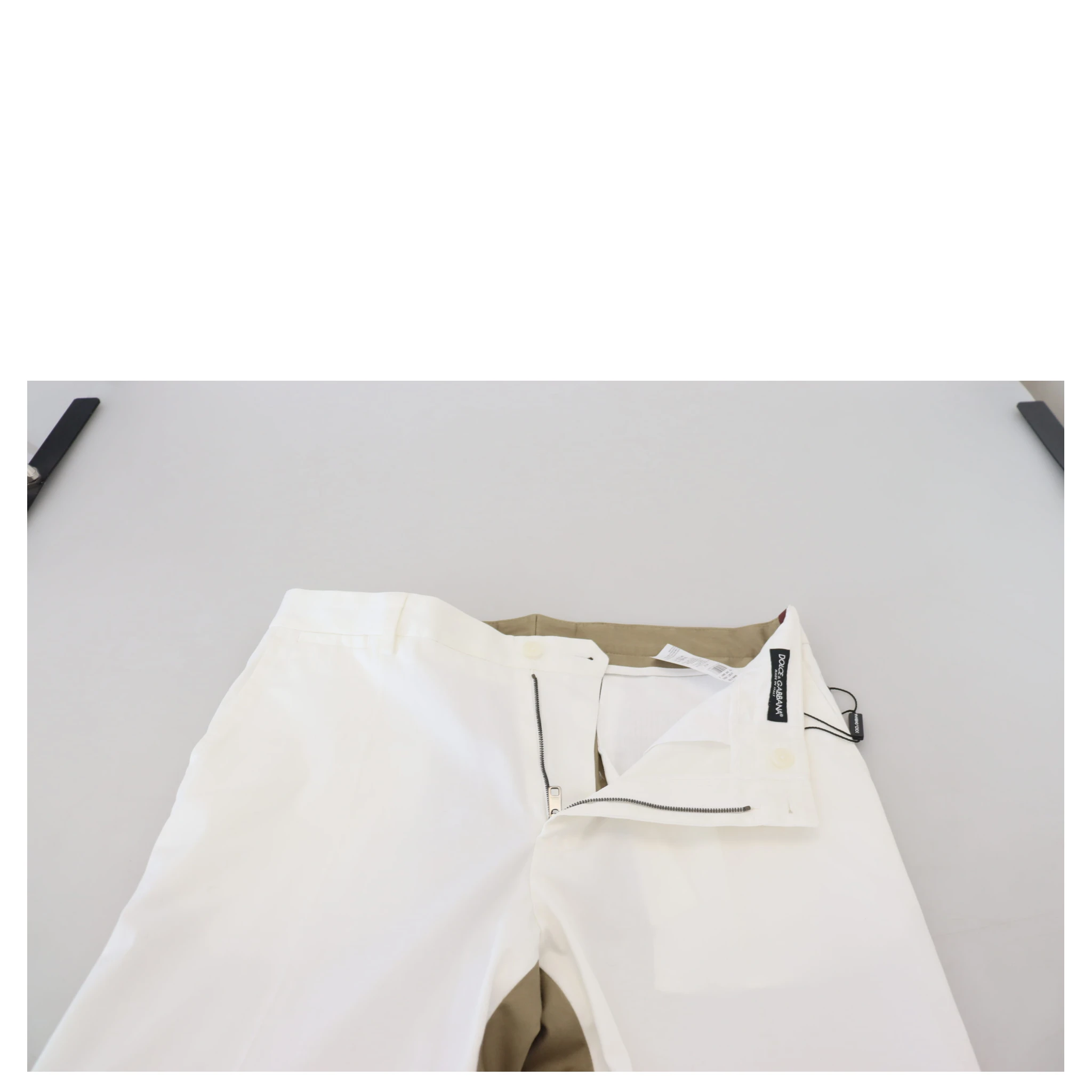 White Brown Slim Fit Chino Pants