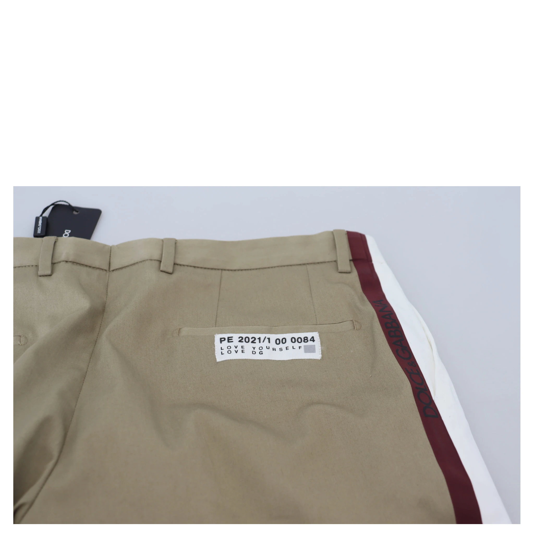 White Brown Slim Fit Chino Pants