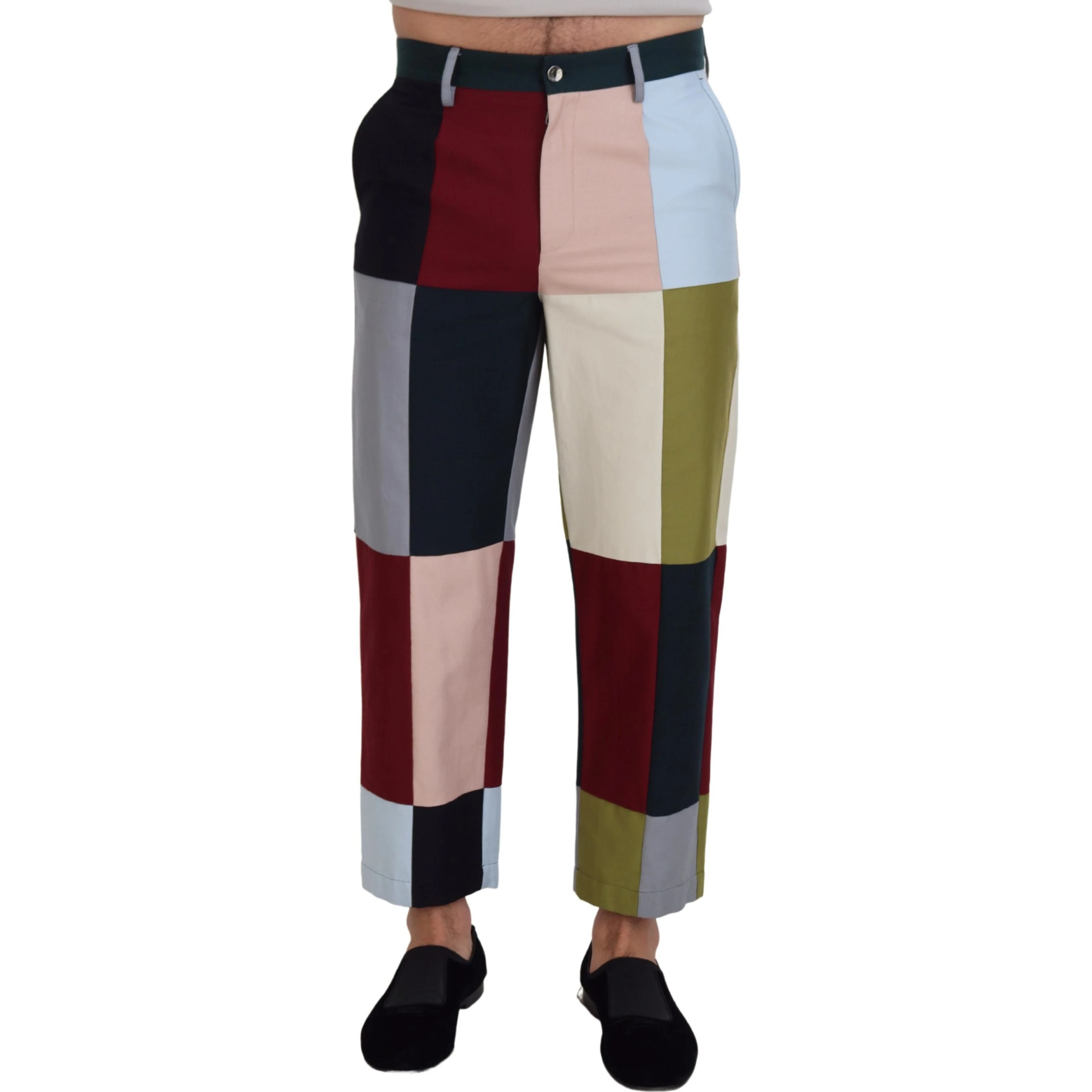 Multicolor Cotton Patchwork Pants