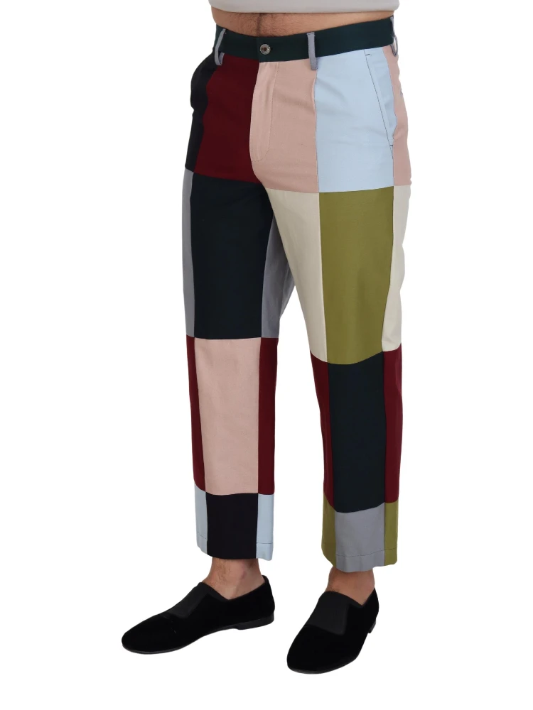 Multicolor Cotton Patchwork Pants alternative