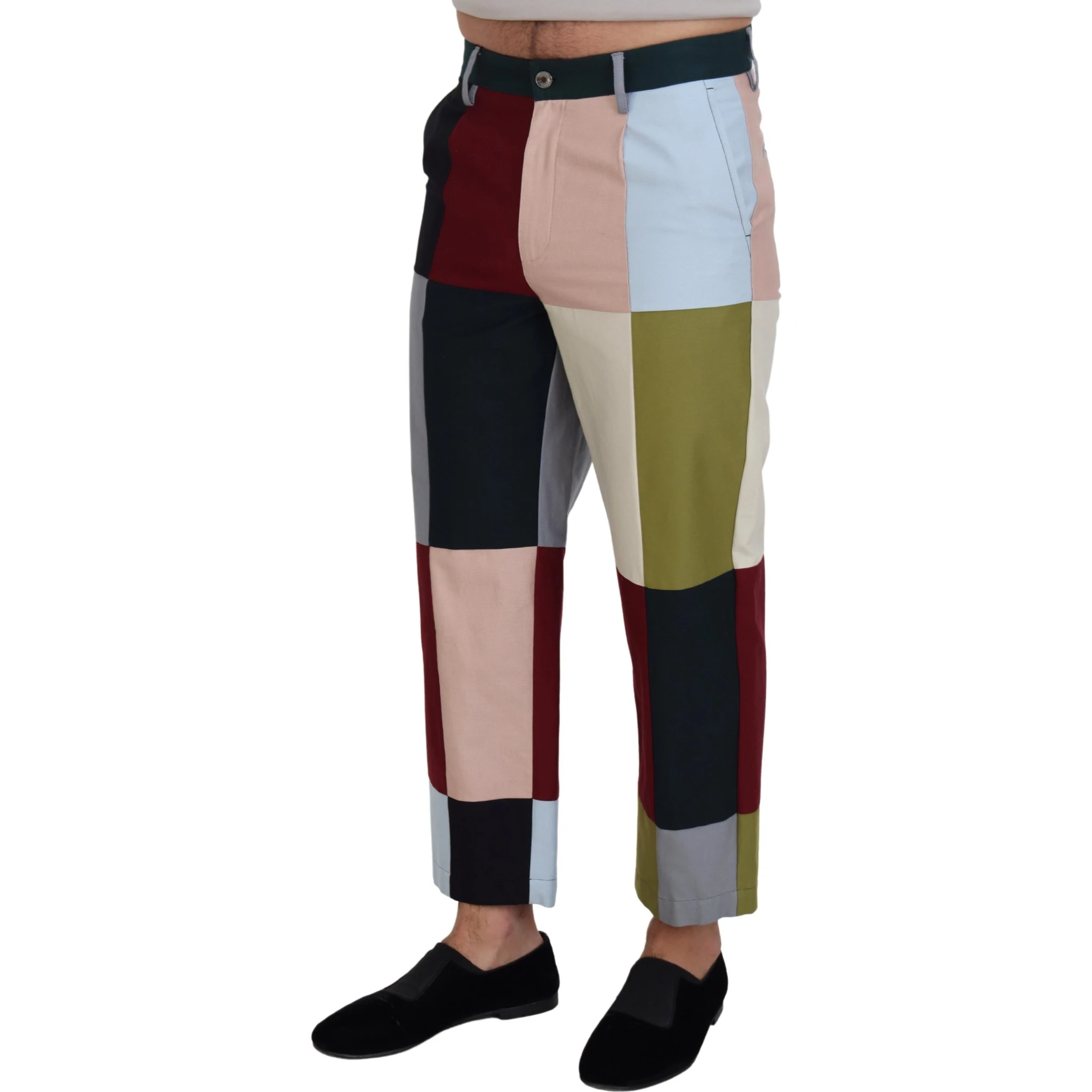 Multicolor Cotton Patchwork Pants