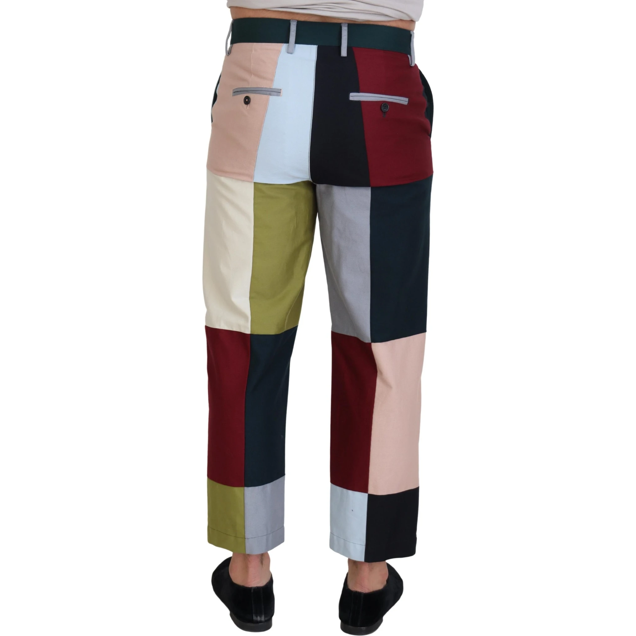 Multicolor Cotton Patchwork Pants