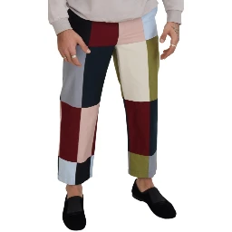 Multicolor Cotton Patchwork Pants