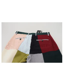 Multicolor Cotton Patchwork Pants