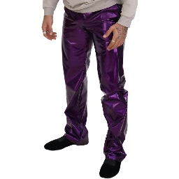 Purple Shining Men Casual Pants