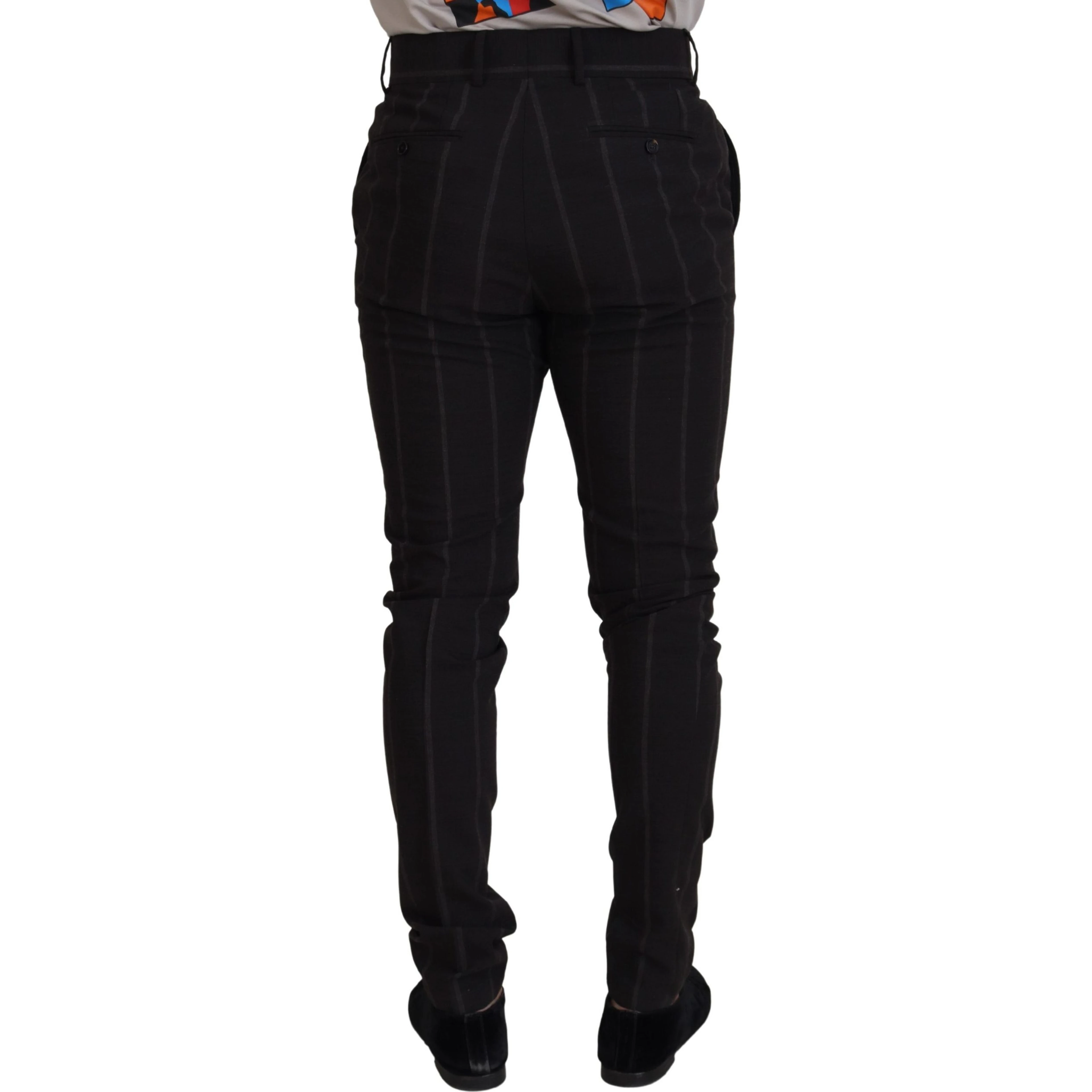 Black Wool Chino Formal Men Pants