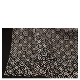 Black Patterned DG Logo Square Handkerchief Scarf