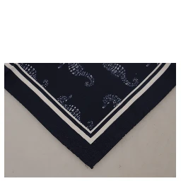 Blue Seahorse DG Printed Square Handkerchief Scarf