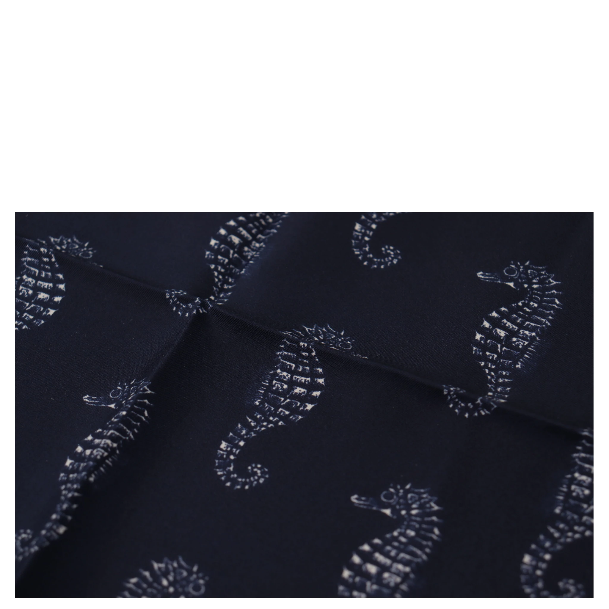 Blue Seahorse DG Printed Square Handkerchief Scarf
