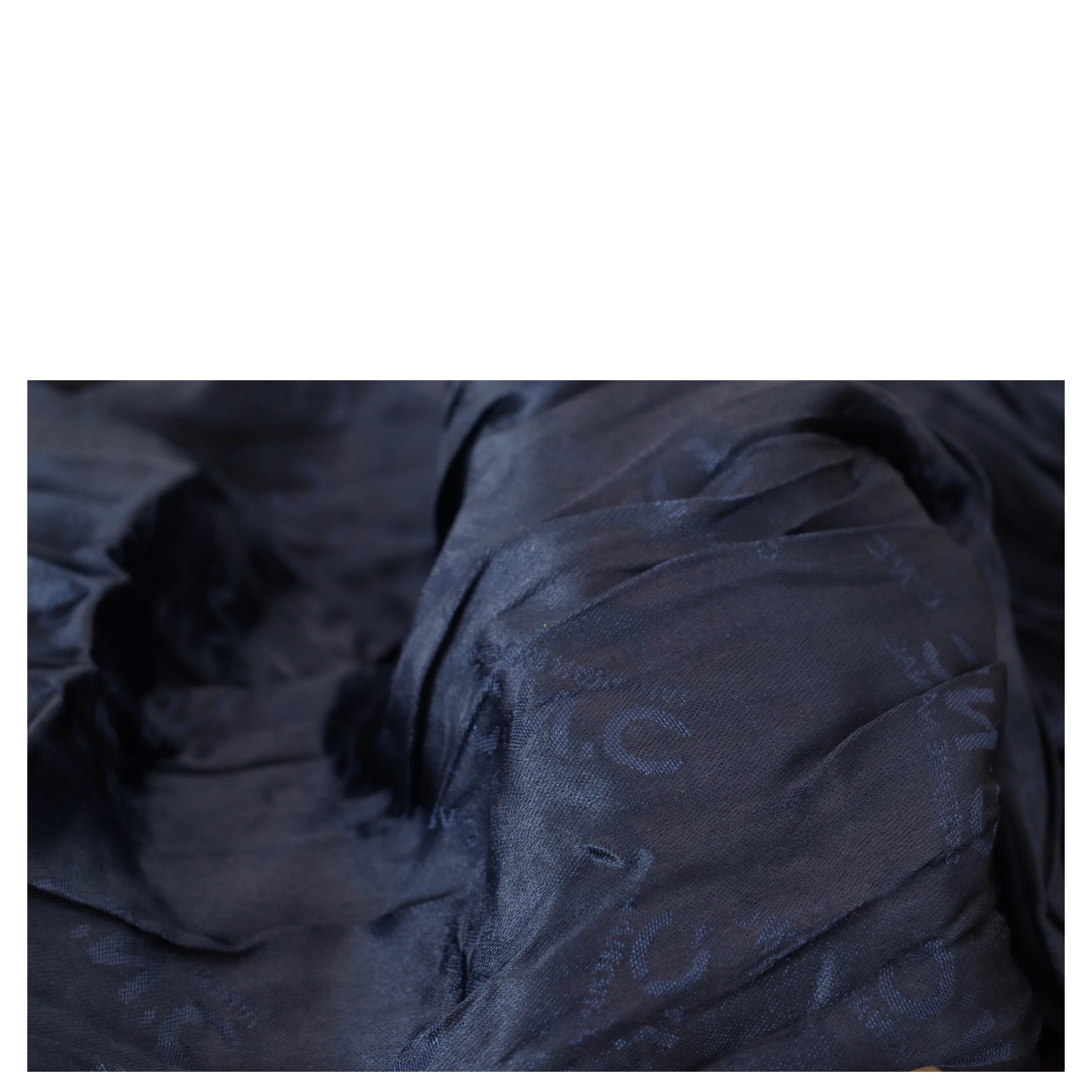 Blue Silk Shawl Foulard Fringes Scarf