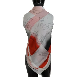 Gray Red Shawl Foulard Wrap Scarf