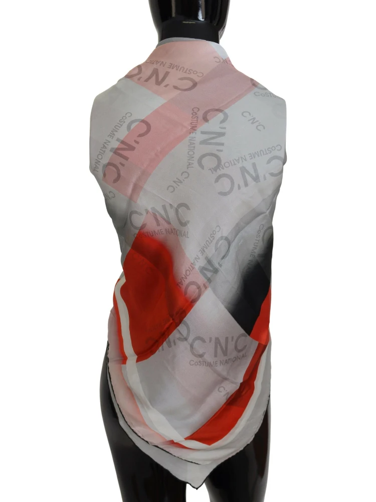 Gray Red Shawl Foulard Wrap Scarf alternative