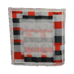 Gray Red Shawl Foulard Wrap Scarf