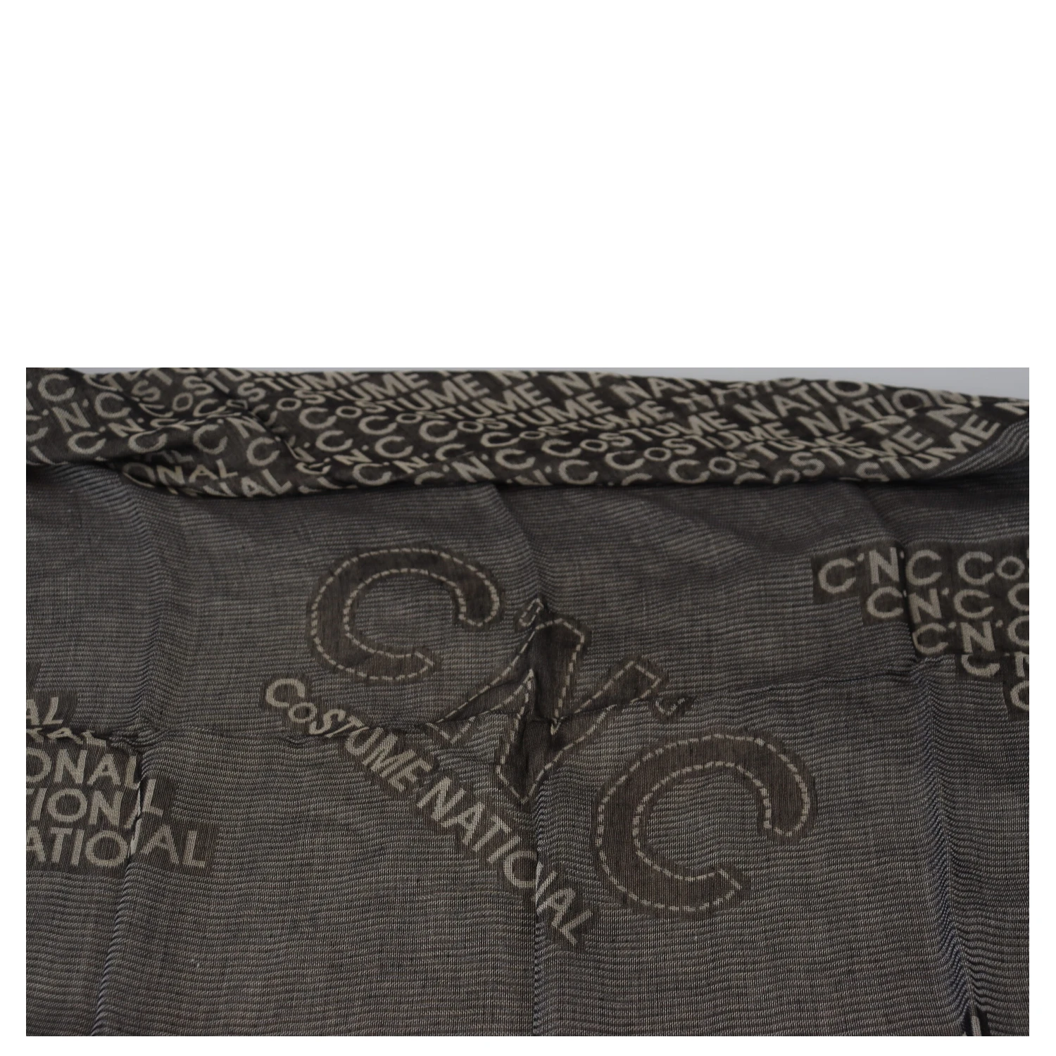 Gray Logo Knit Neck Wrap Shawl Scarf