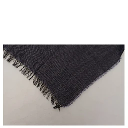 Dark Blue Wool Neck Wrap Shawl Fringes Scarf