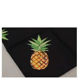 Black Pineapple Printed Square Handkerchief  Scarf