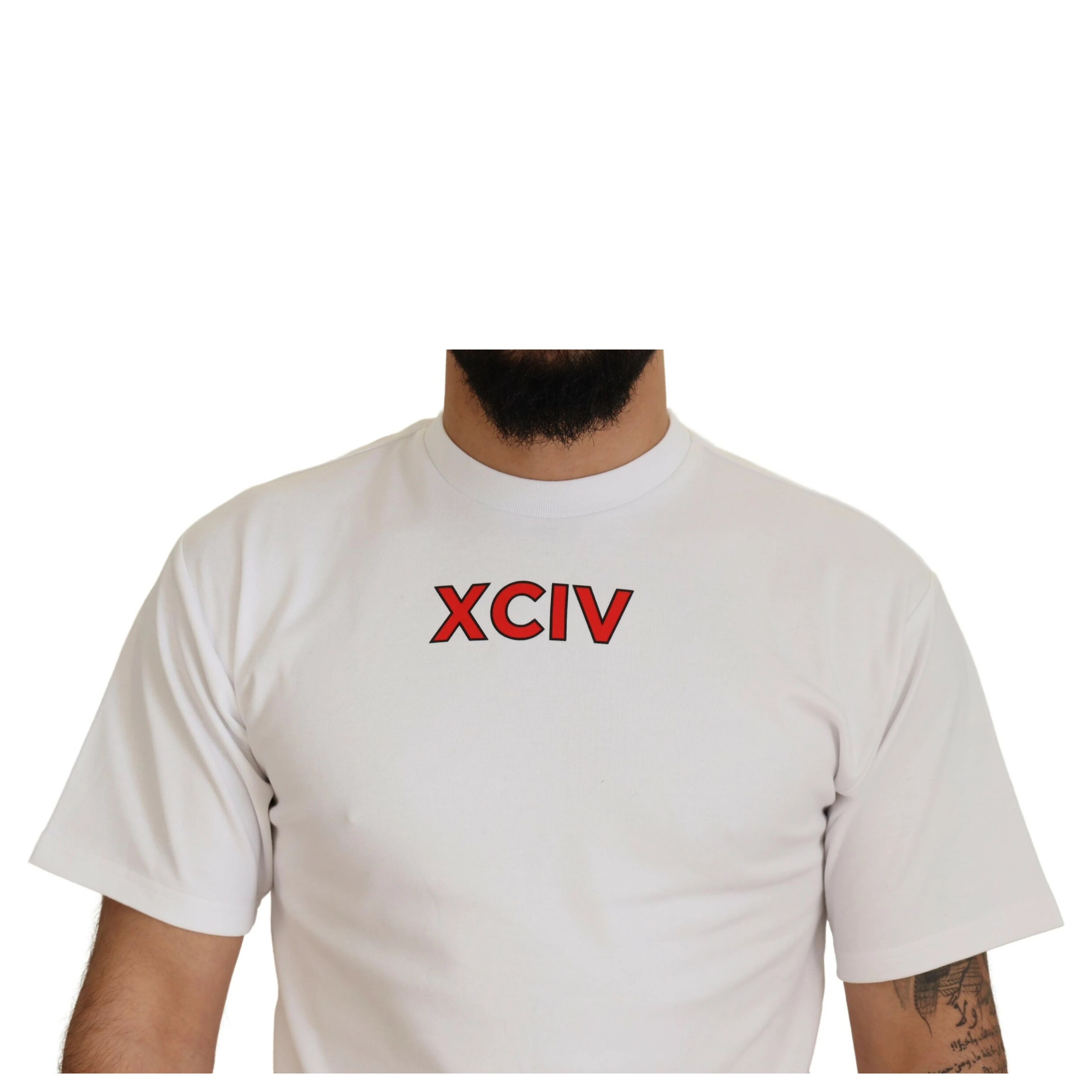 White Logo Print Cotton Short Sleeves T-shirt