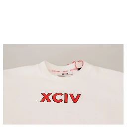White Logo Print Cotton Short Sleeves T-shirt