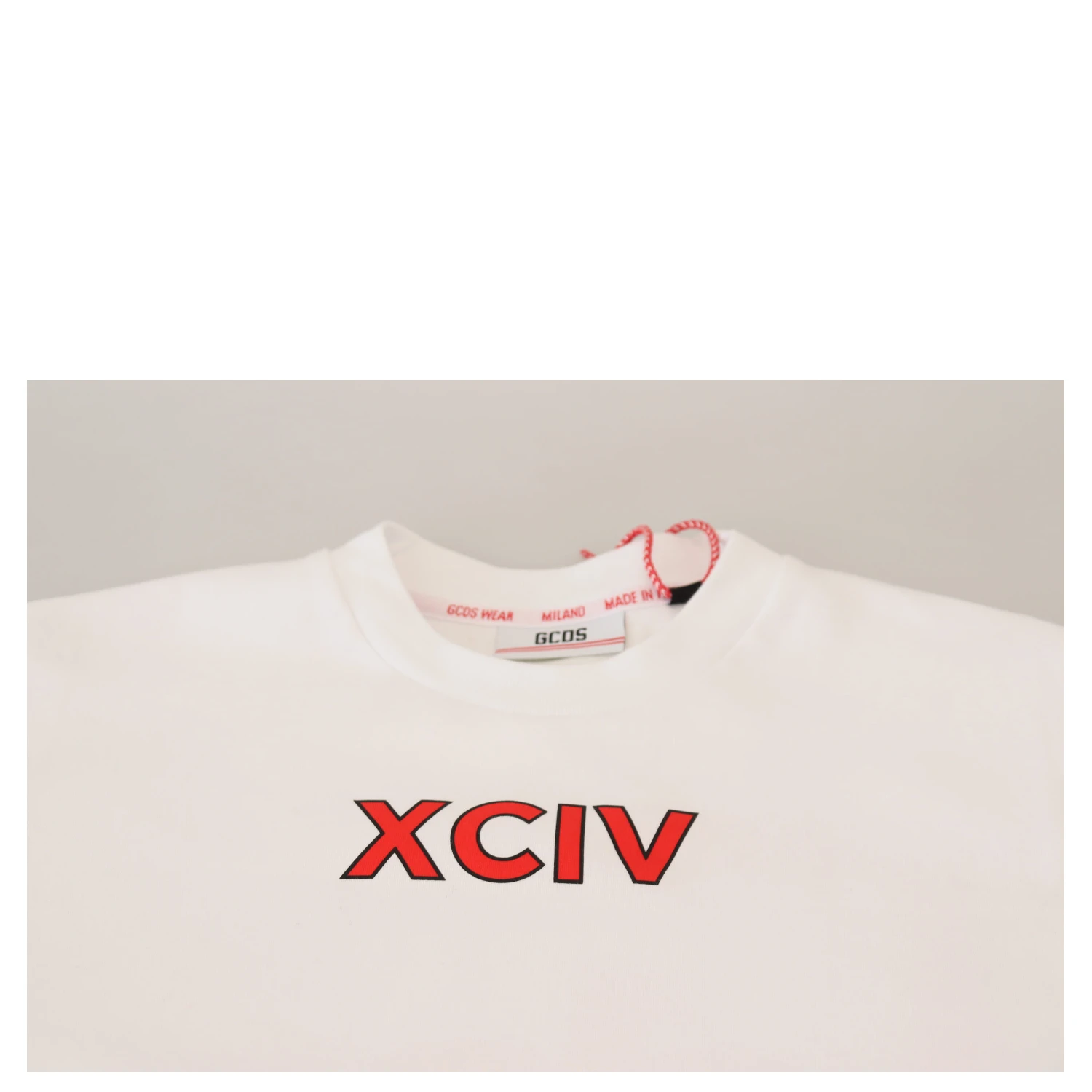 White Logo Print Cotton Short Sleeves T-shirt
