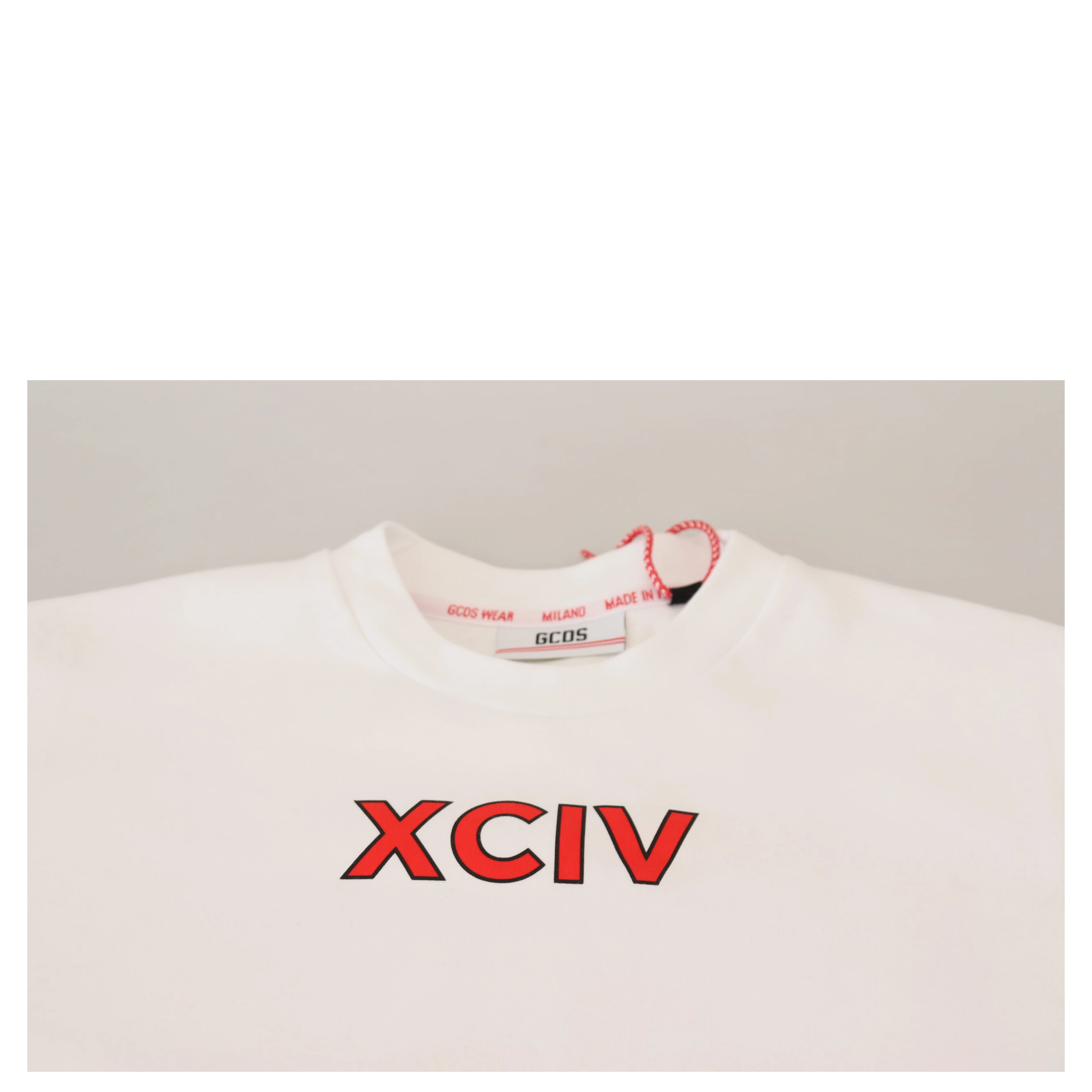 White Logo Print Cotton Short Sleeves T-shirt