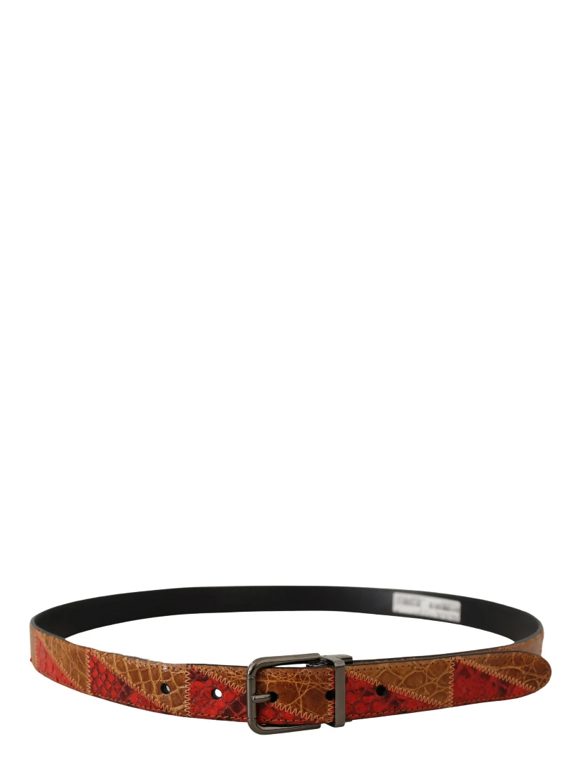 Multicolor Exotic Vintage Chrome Buckle Belt