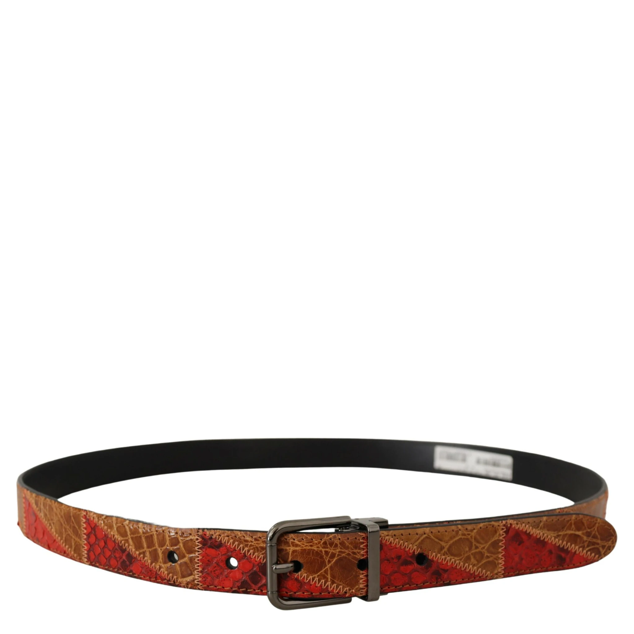 Multicolor Exotic Vintage Chrome Buckle Belt