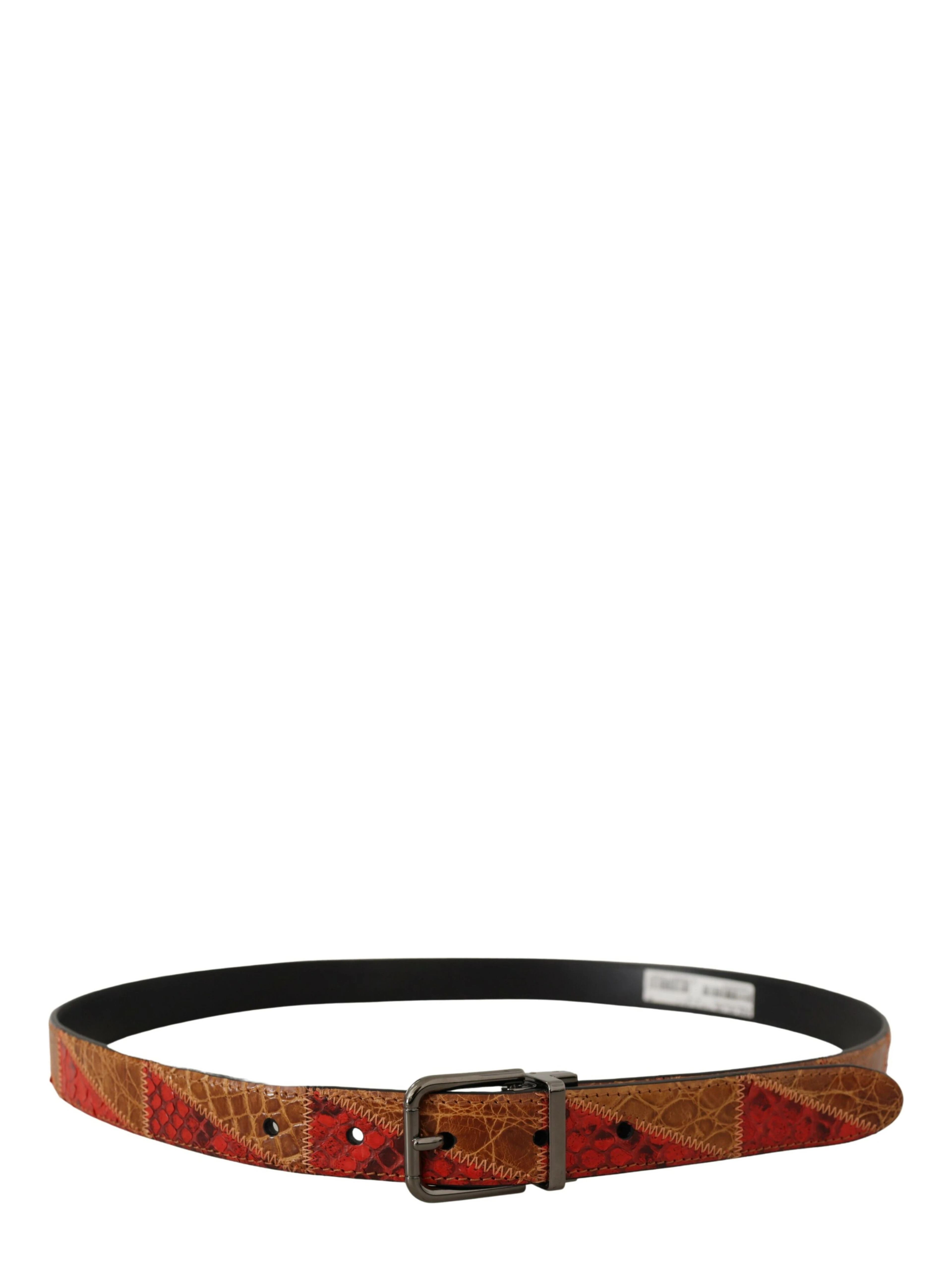 Multicolor Exotic Vintage Chrome Buckle Belt