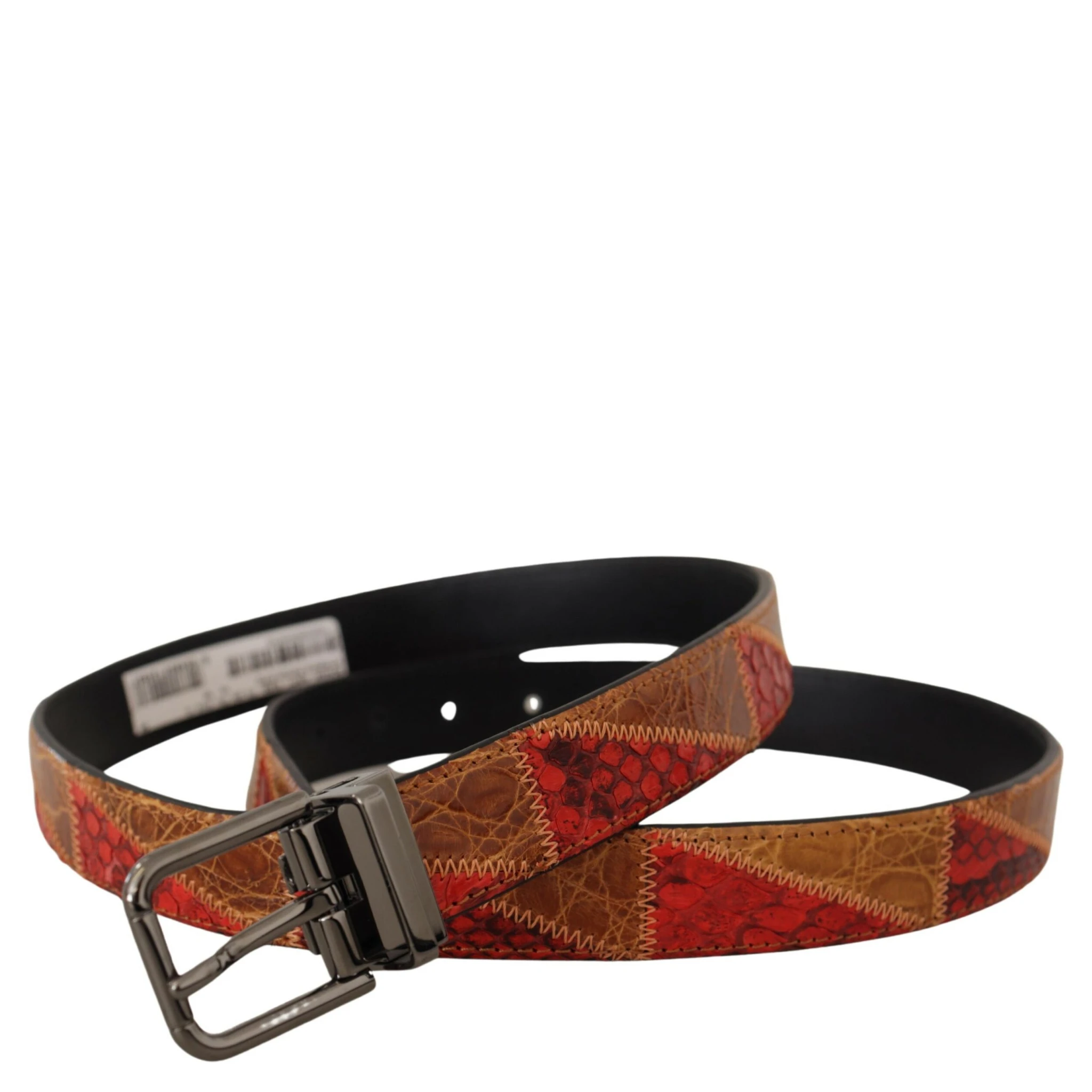Multicolor Exotic Vintage Chrome Buckle Belt