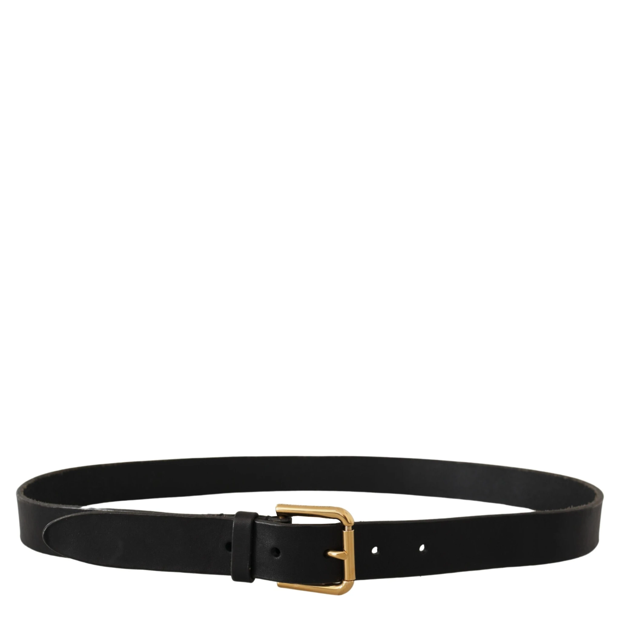 Brown Classic Leather Gold Metal Buckle Belt