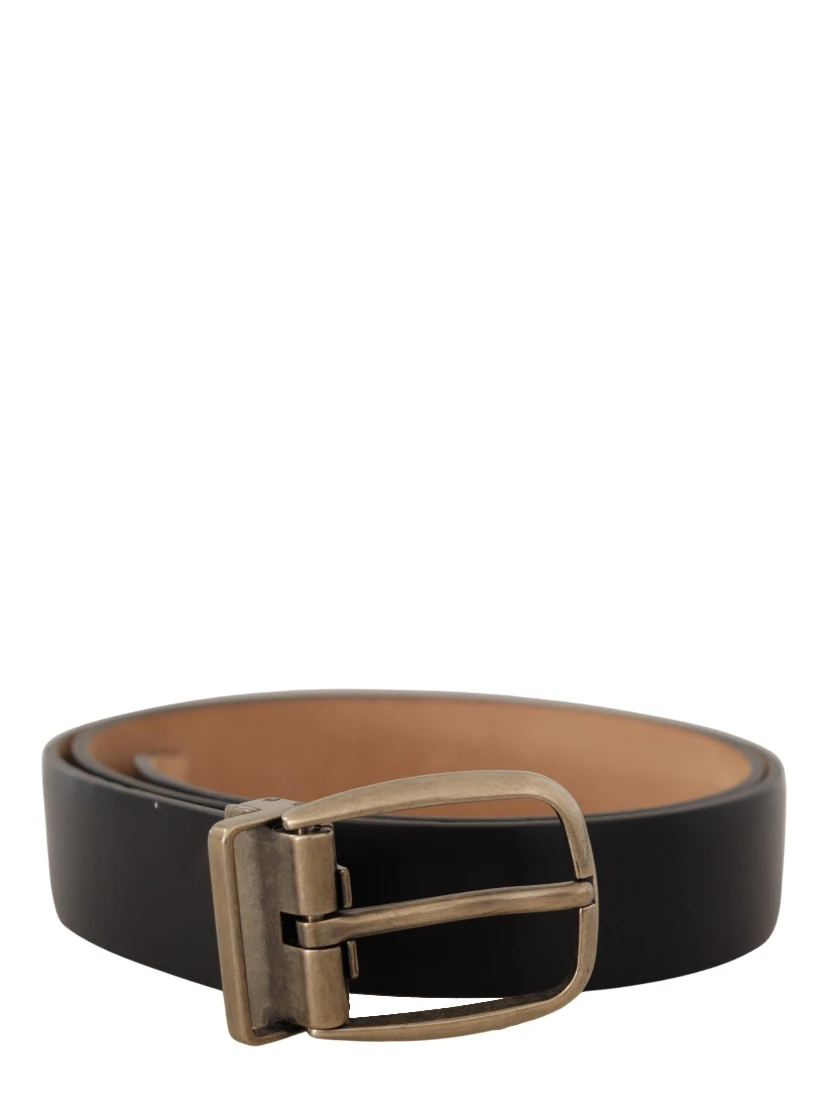 Black Brown Backend Leather Vintage Metal Buckle Belt