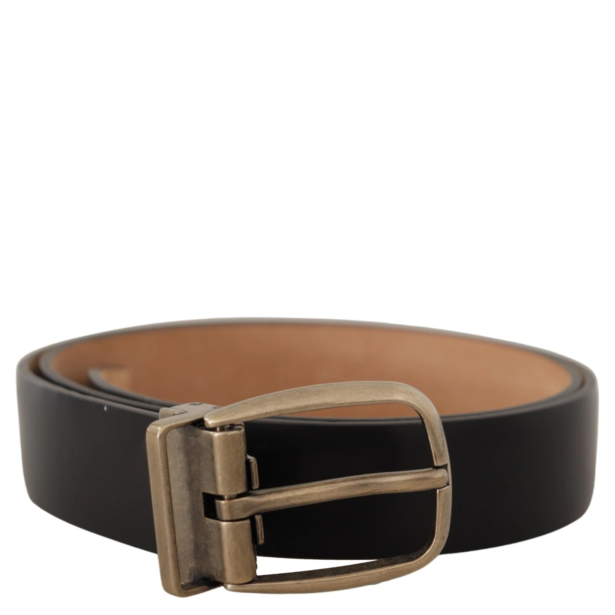 Black Brown Backend Leather Vintage Metal Buckle Belt