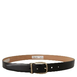 Black Brown Backend Leather Vintage Metal Buckle Belt