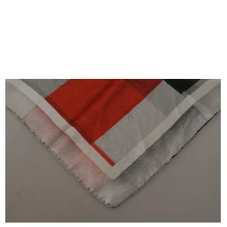 Gray Red Silk Shawl Foulard Wrap Scarf