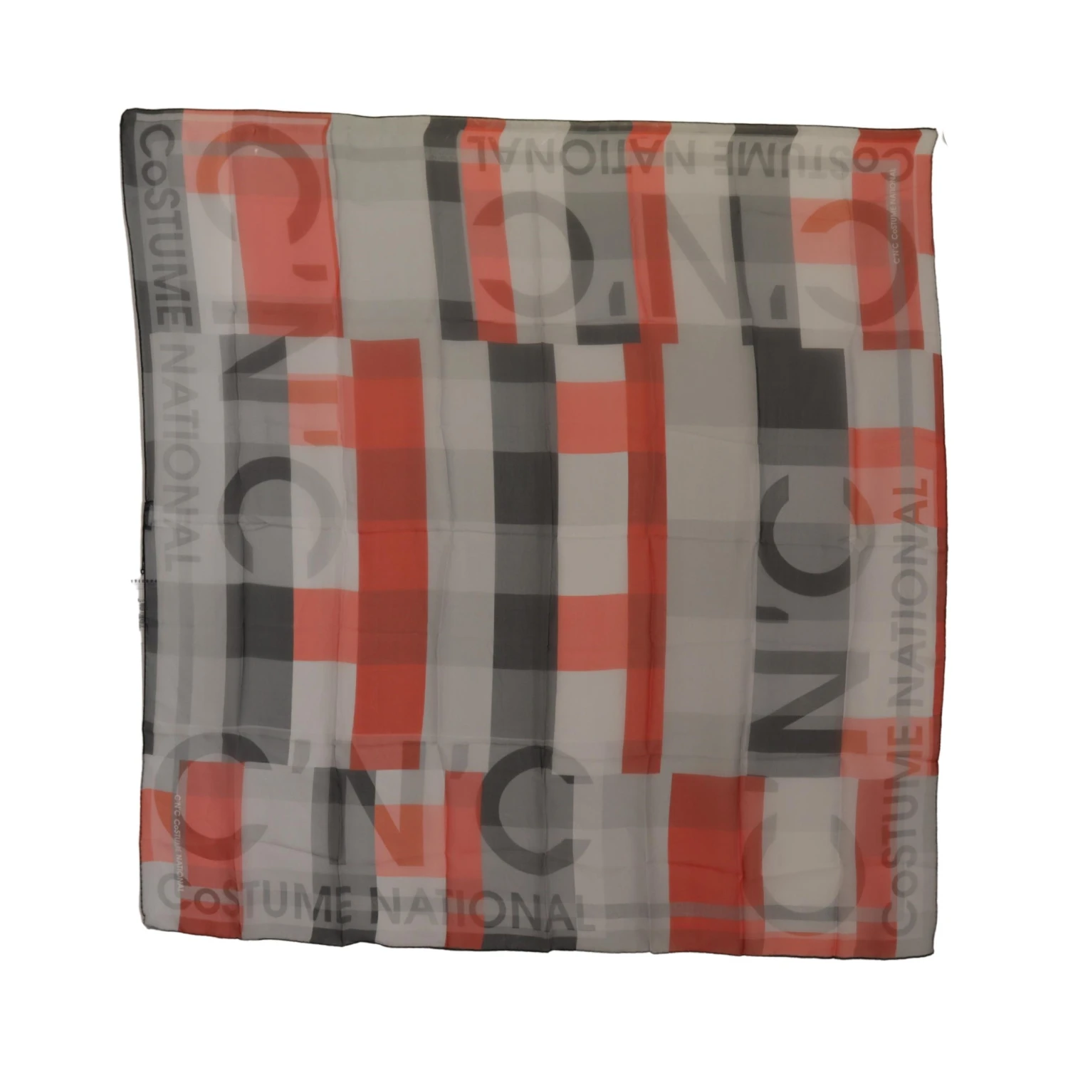 Gray Red Shawl Foulard Wrap  Scarf