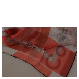 Gray Red Shawl Foulard Wrap  Scarf