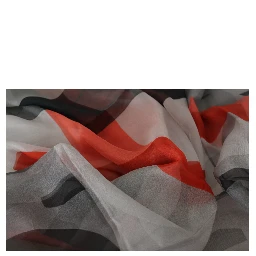 Gray Red Shawl Foulard Wrap  Scarf