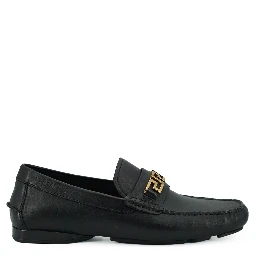 Black Calf Leather Loafers Shoes