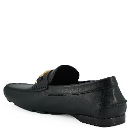 Black Calf Leather Loafers Shoes