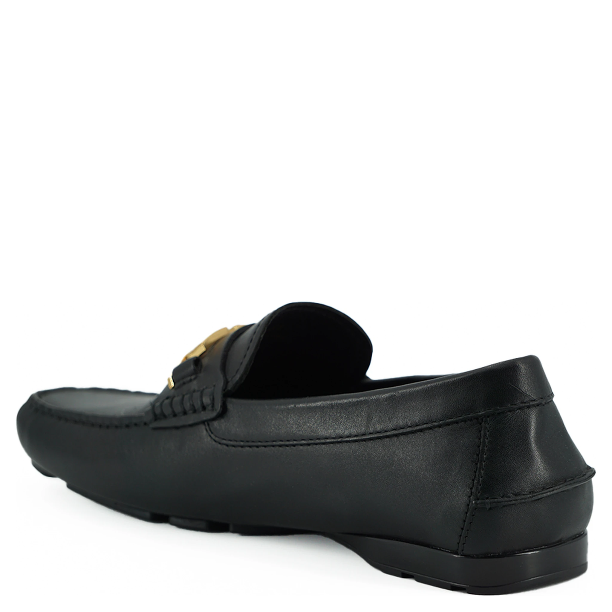 Black Calf Leather Loafers Shoes