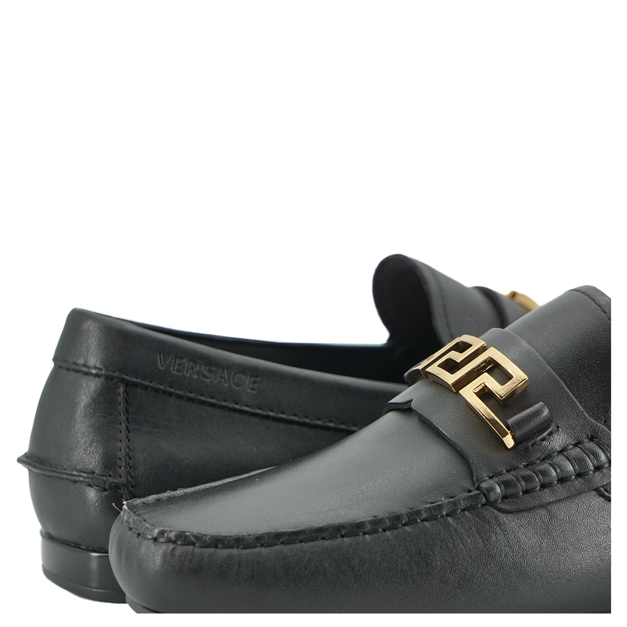Black Calf Leather Loafers Shoes