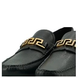 Black Calf Leather Loafers Shoes