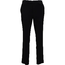 Black Cotton Straight Fit Men Formal Pants