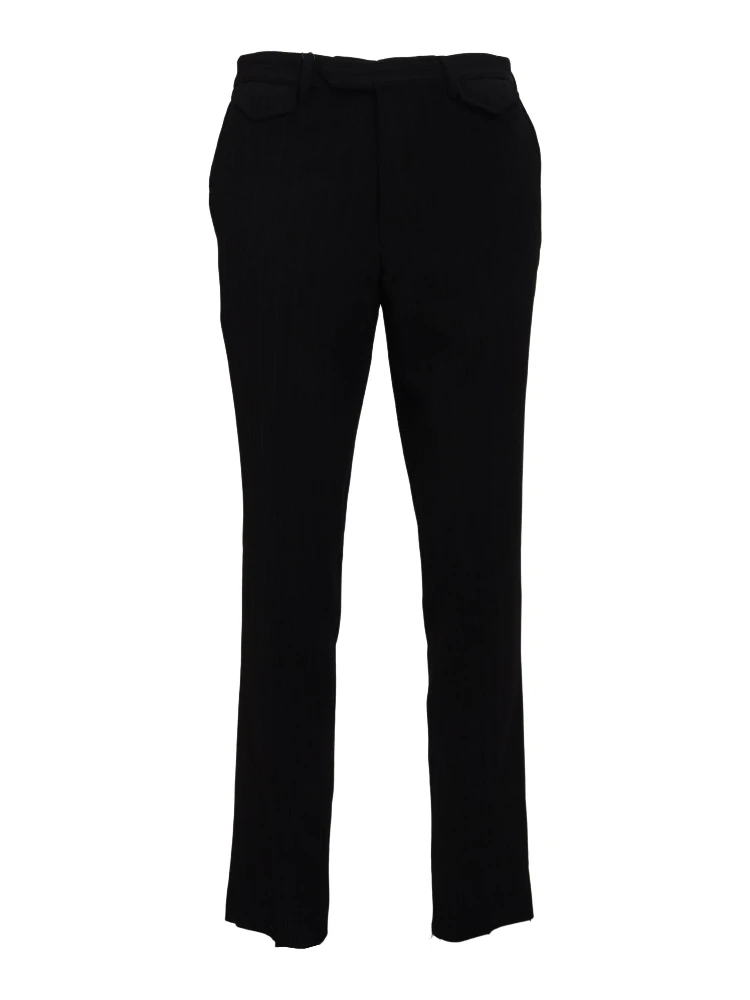 Black Cotton Straight Fit Men Formal Pants