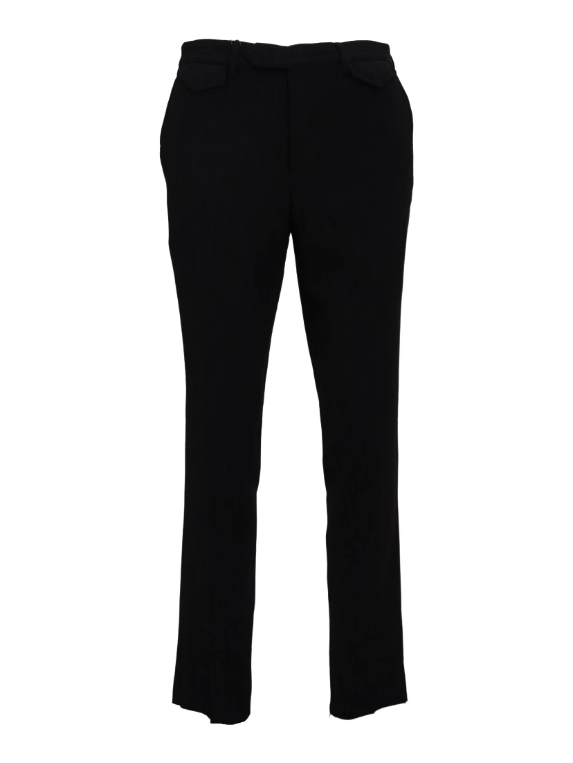 Black Cotton Straight Fit Men Formal Pants