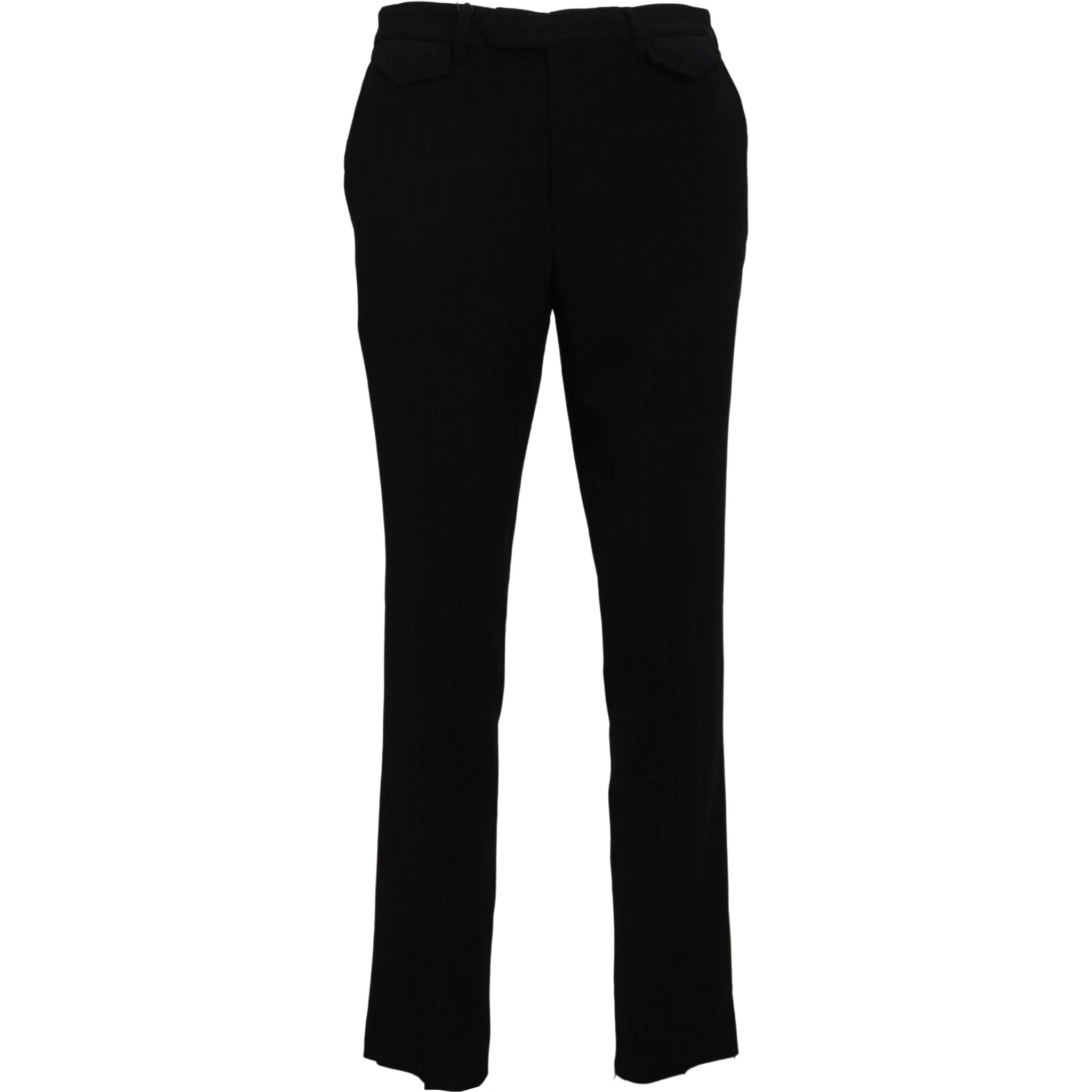Black Cotton Straight Fit Men Formal Pants