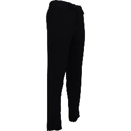 Black Cotton Straight Fit Men Formal Pants