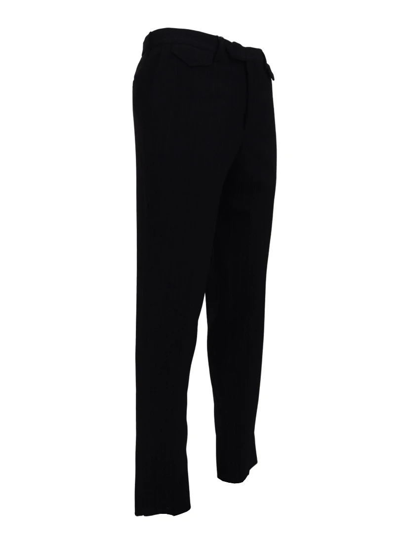 Black Cotton Straight Fit Men Formal Pants