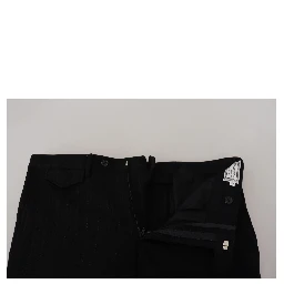 Black Cotton Straight Fit Men Formal Pants
