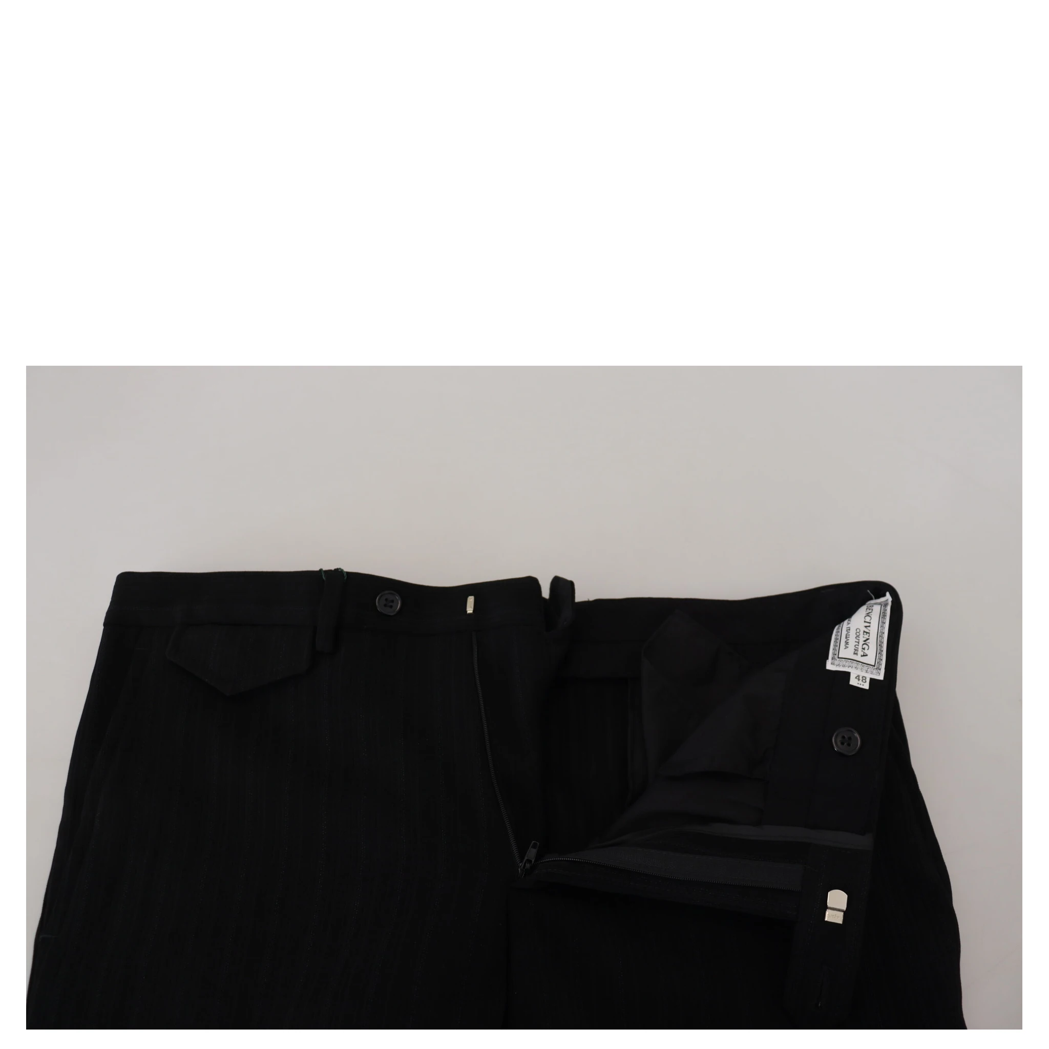 Black Cotton Straight Fit Men Formal Pants